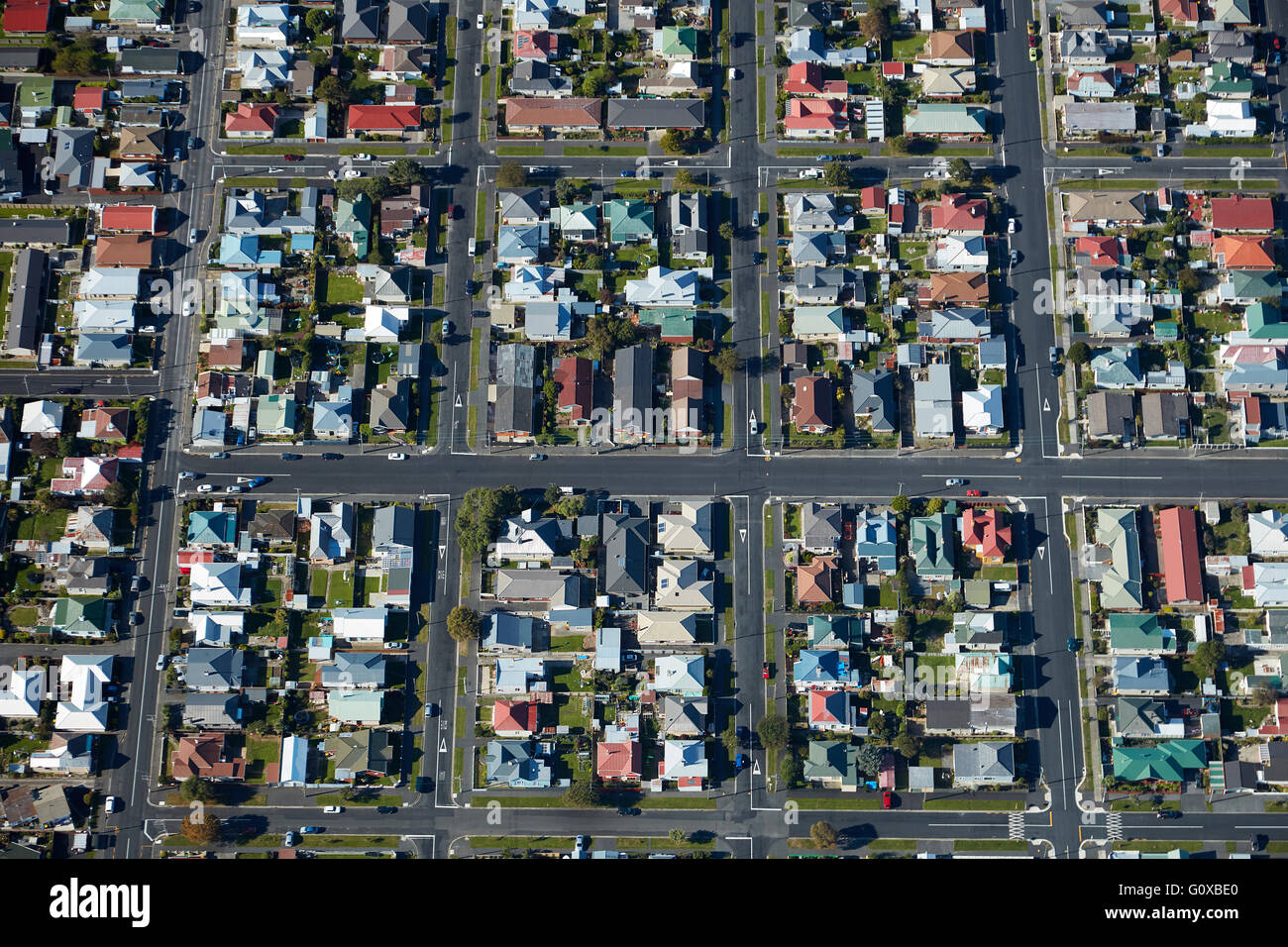 St Kilda, Dunedin, Otago, île du Sud, Nouvelle-Zélande - vue aérienne Banque D'Images