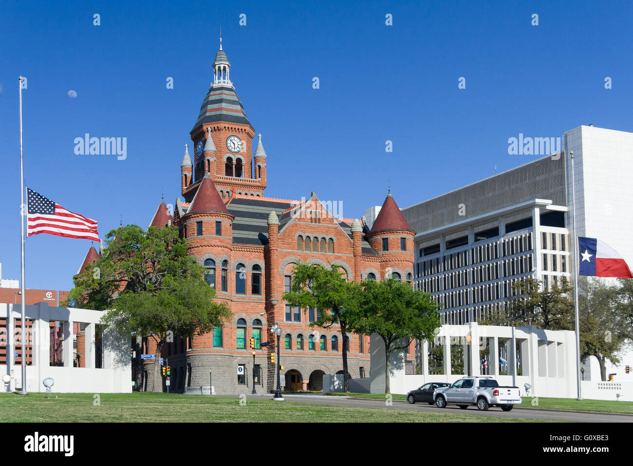 Old Red Museum, ancien palais de justice du comté de Dallas à Dealey Plaza, à Dallas, Texas Banque D'Images