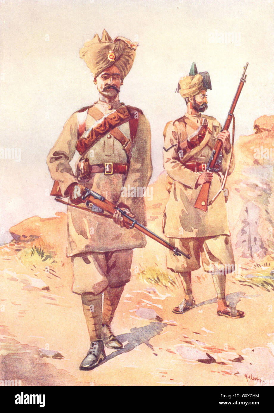 Inde : 20e duc Cambridge Inf Lance Naik Malikdin 30 Khel Punjabi Awan, 1911 Banque D'Images