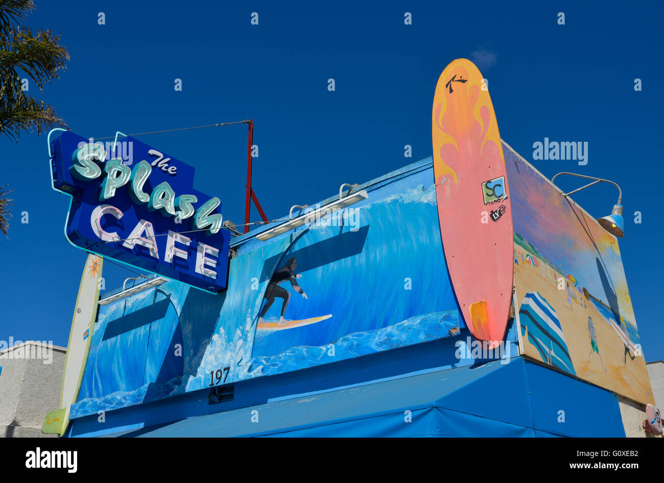 Le Splash Cafe, Pismo Beach CA Banque D'Images