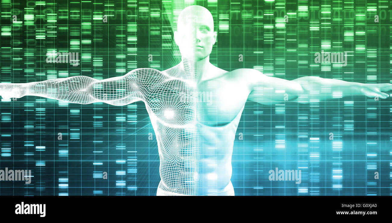 L'encodage de l'ADN et le code génétique comme une science Abstract Banque D'Images