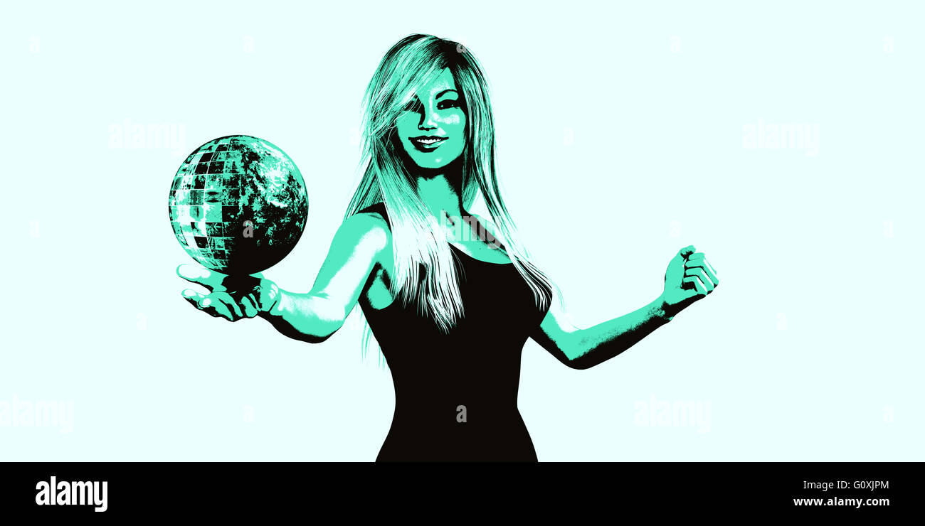 Femme présentant une solution de technologie d'entreprise Présentation Historique Banque D'Images