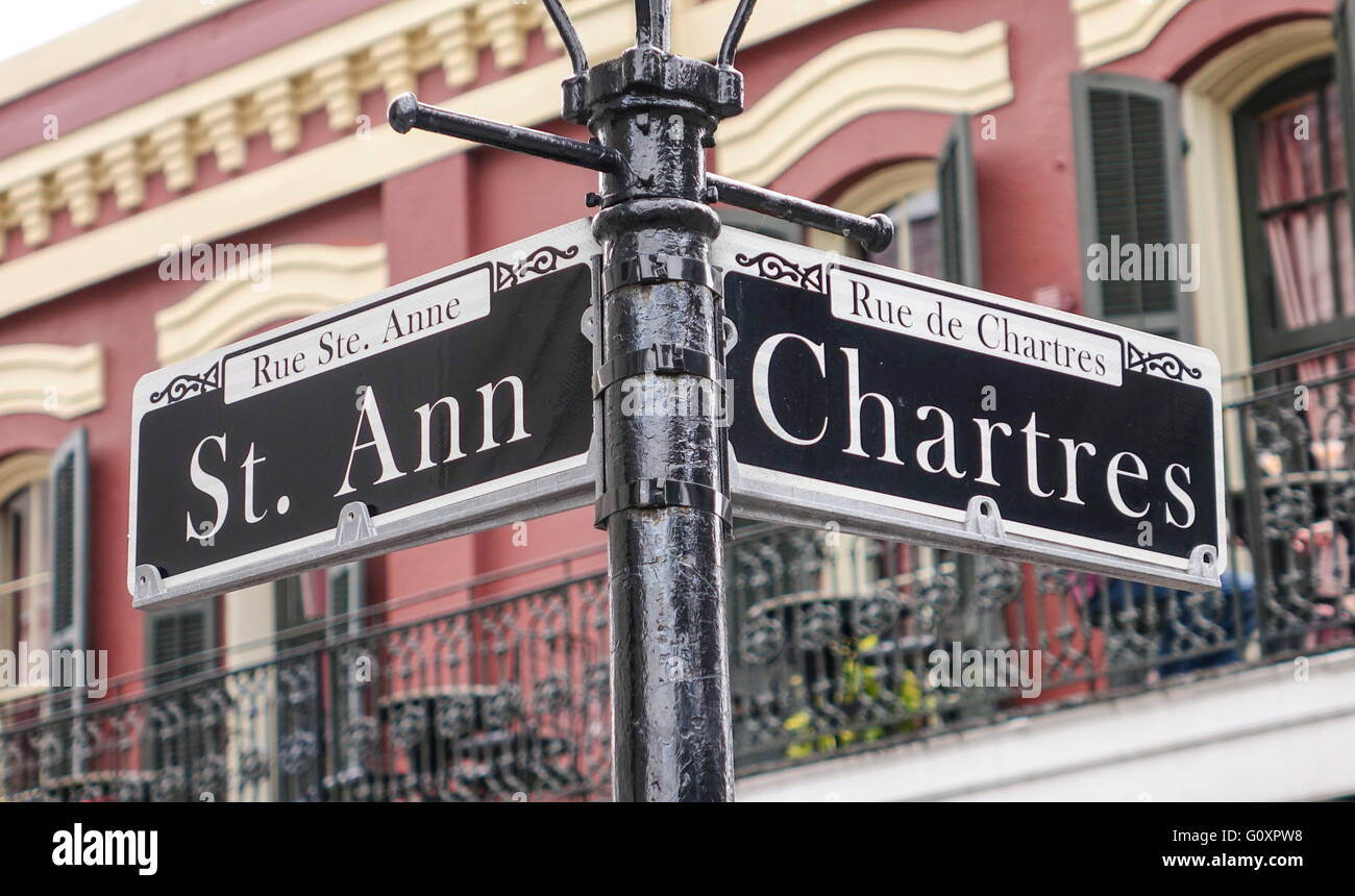 Plaque de rue de La NouvelleOrléans plus célèbres rues de quartier
