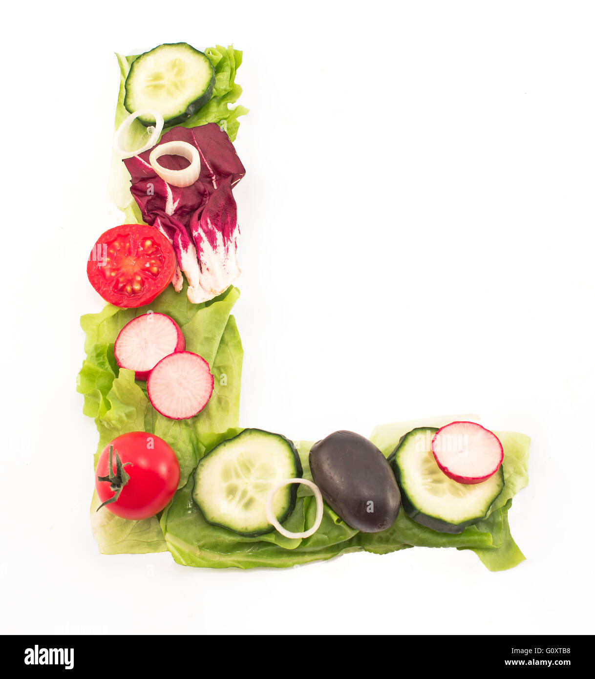 Lettre L n'a fait de la salade. Banque D'Images