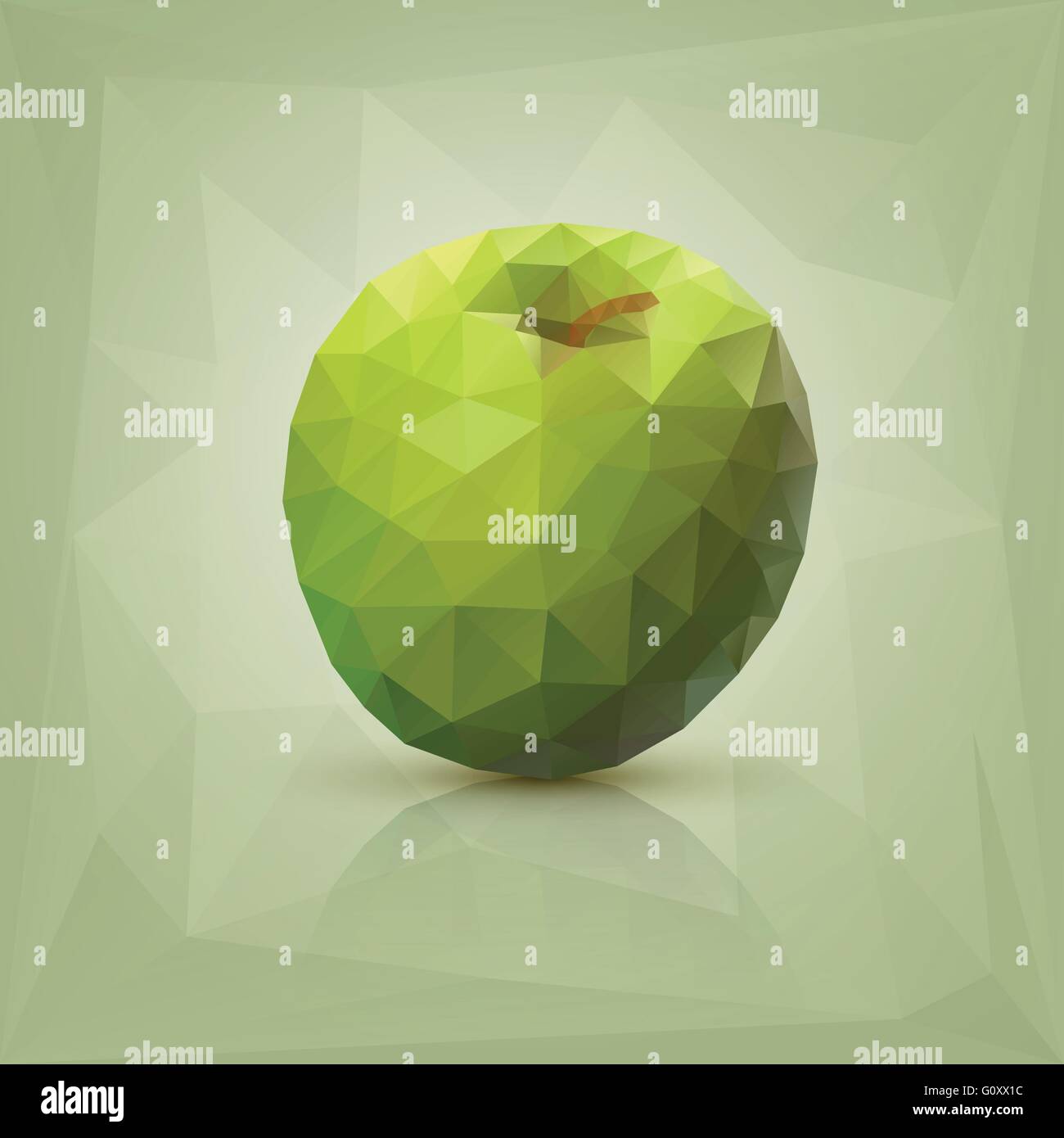 Triangle vert polygonale illustration apple. Illustration de Vecteur