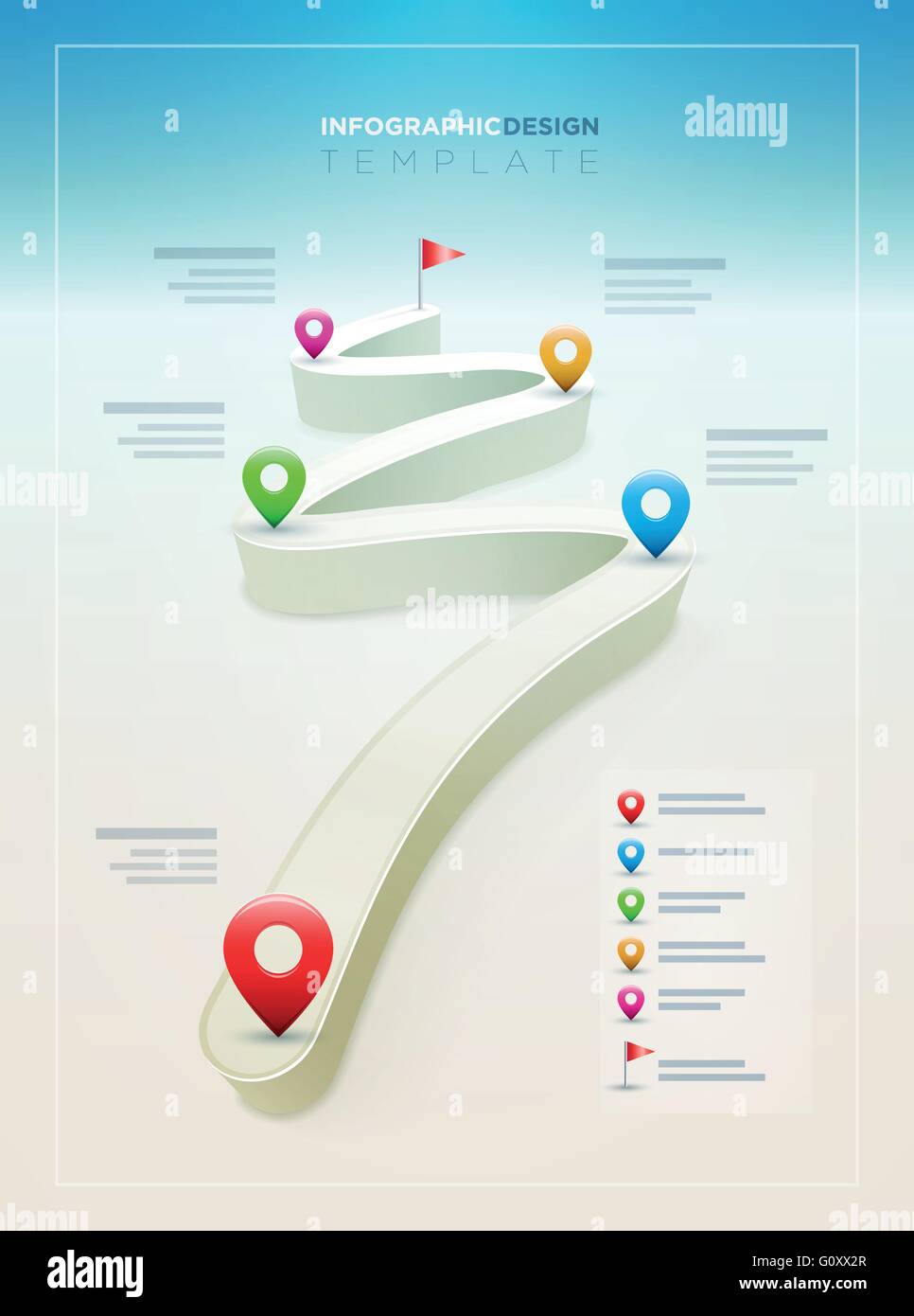 Modèle de conception infographique Route de vecteur. Les éléments sont séparément en couches en fichier vectoriel. Illustration de Vecteur