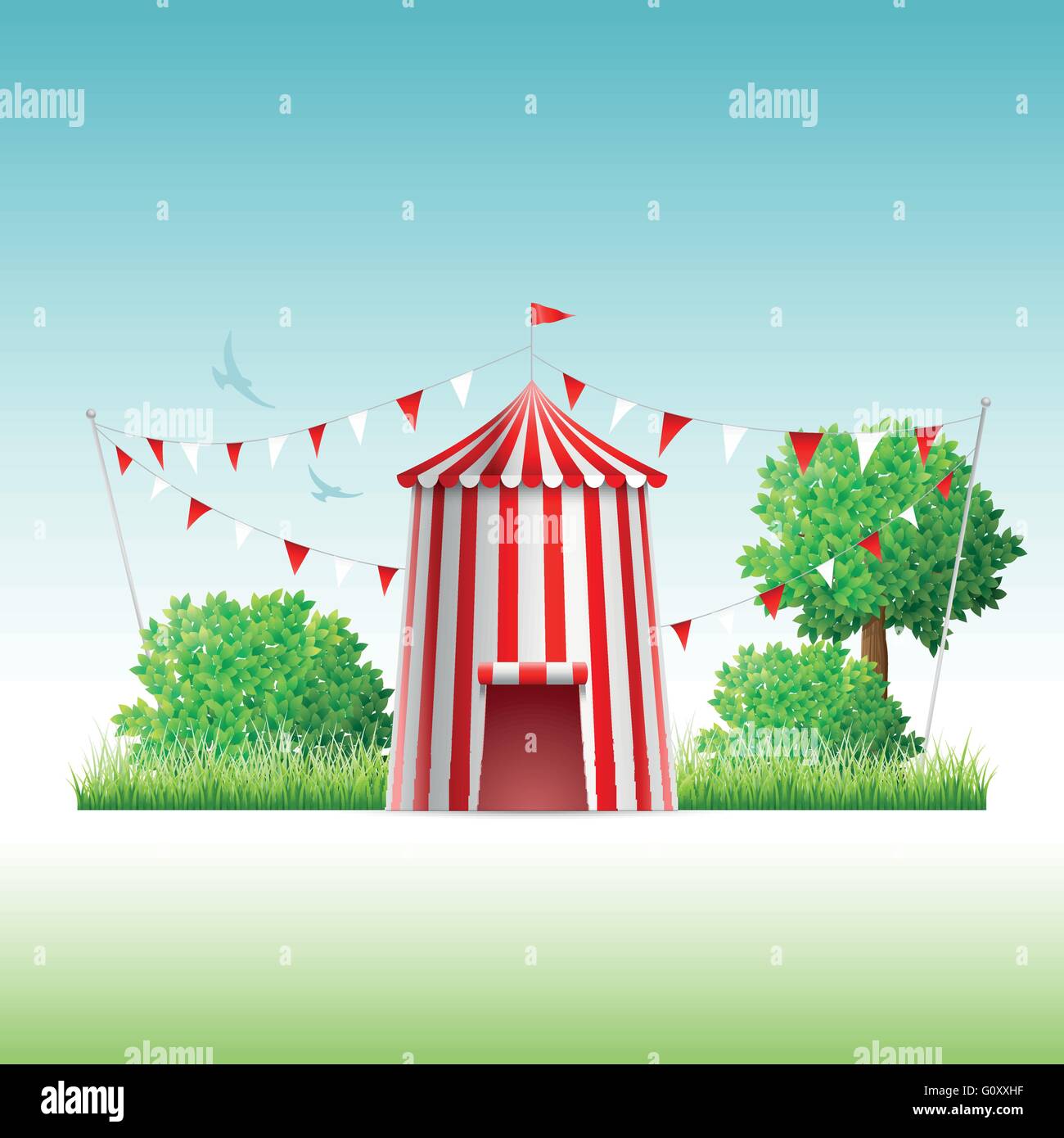 Vector illustration de cirque dans la nature. Illustration de Vecteur