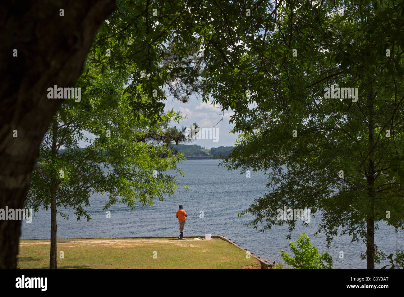 Pollards Corner, Virginia un homme afroaméricain de poissons de la