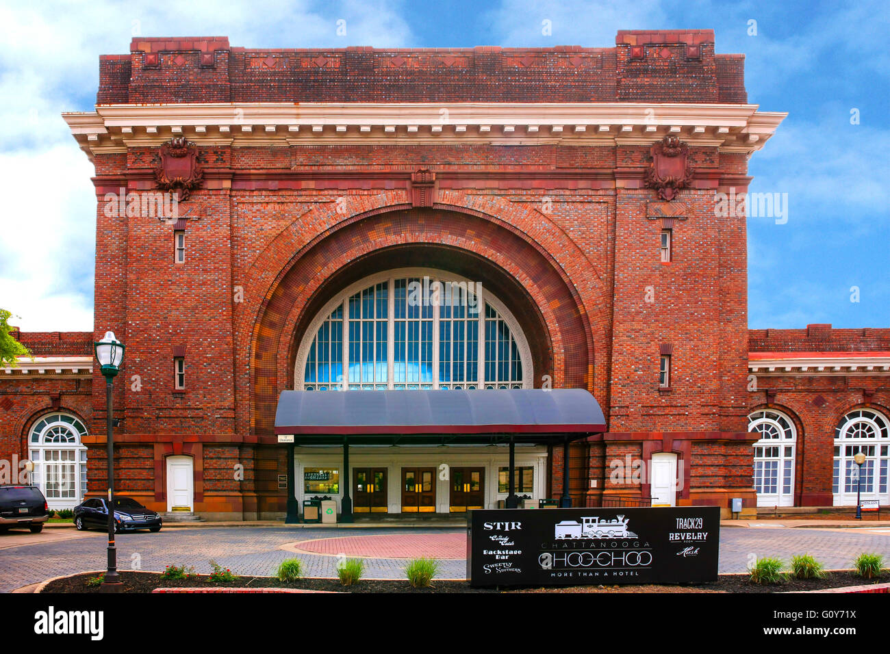 Le Chattanooga Choo-Choo hotel, une fois qu'une grande gare, dans le coeur de Chattanooga, Tennessee Banque D'Images