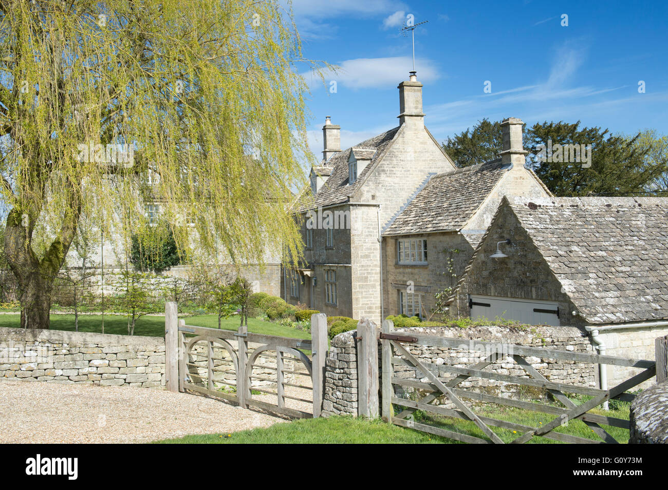 Cotswold cottage. Windrush, Cotswolds, Gloucestershire, Angleterre Banque D'Images