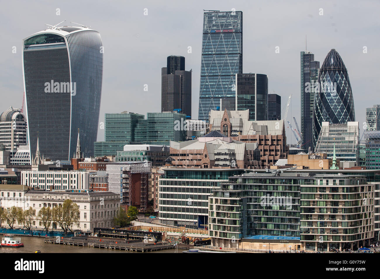 Londres, Royaume-Uni. 6 mai, 2016. La ville de Londres, vu de l'Hôtel de Ville. Banque D'Images