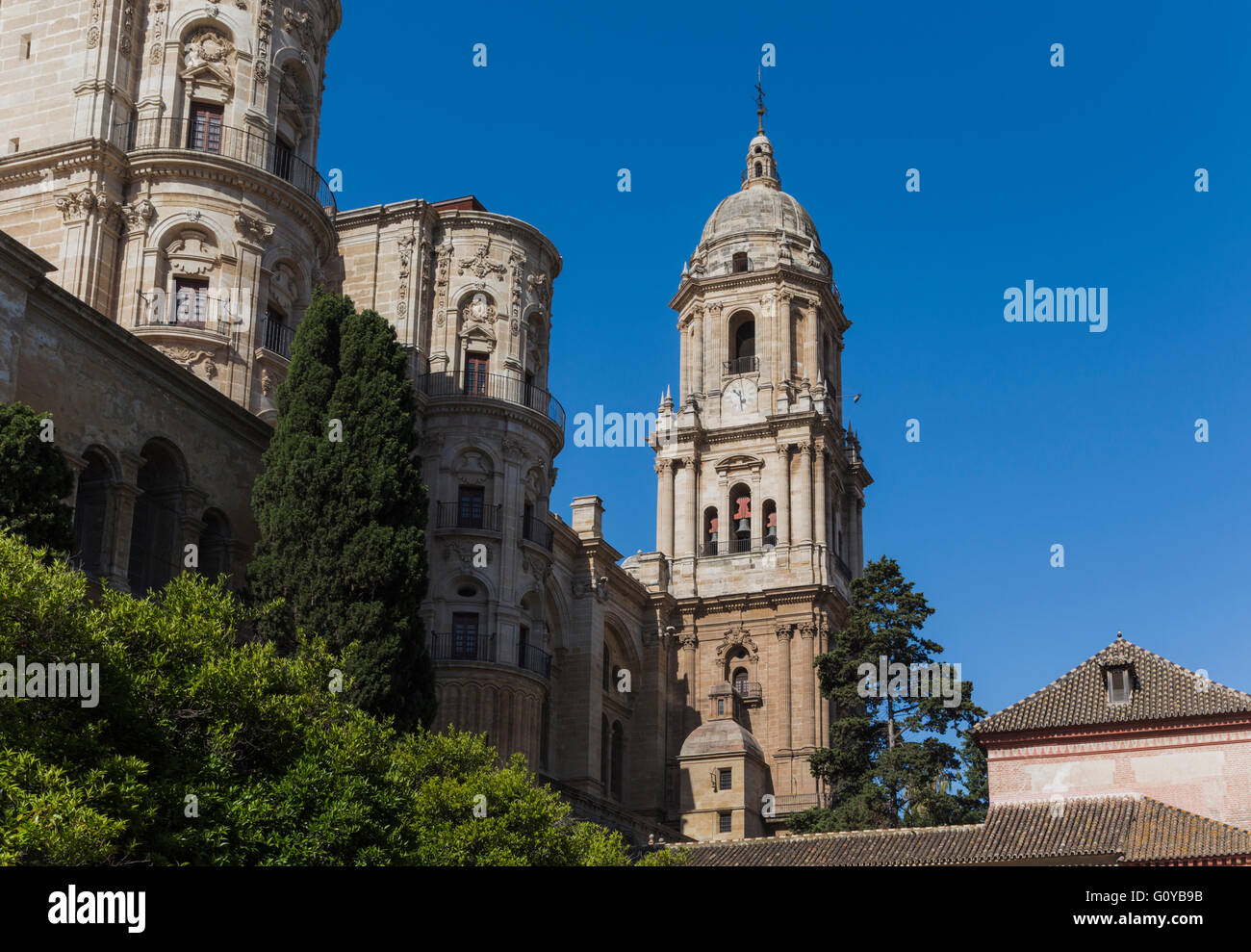 Malaga, la province de Malaga, Costa del Sol, Andalousie, Espagne du sud. La cathédrale de la Renaissance. Banque D'Images