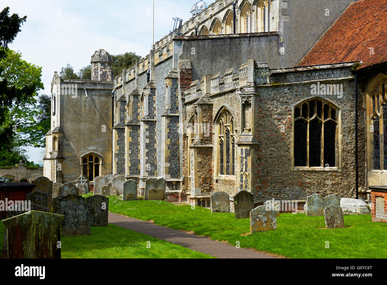 L'église de Sainte Marie dans le village de East Bergholt, dans le Suffolk, en Angleterre, Royaume-Uni Banque D'Images