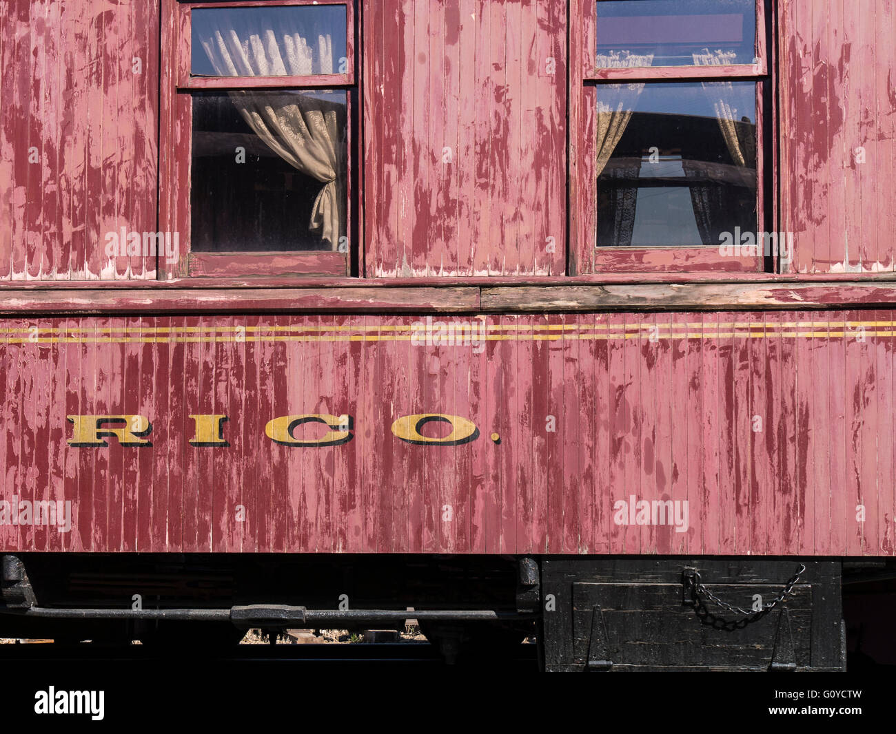 Rio Grande Southern Business car Rico (N), (1882), William Henry Jackson's Photography (1890), Colorado Railroad Museum, Banque D'Images