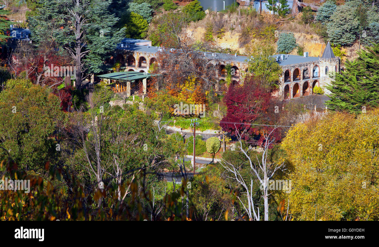 Château Camelot centre fonction rural campagne automne ensoleillé Adelaide Hills Mt Lofty Australie du Sud l'automne Banque D'Images