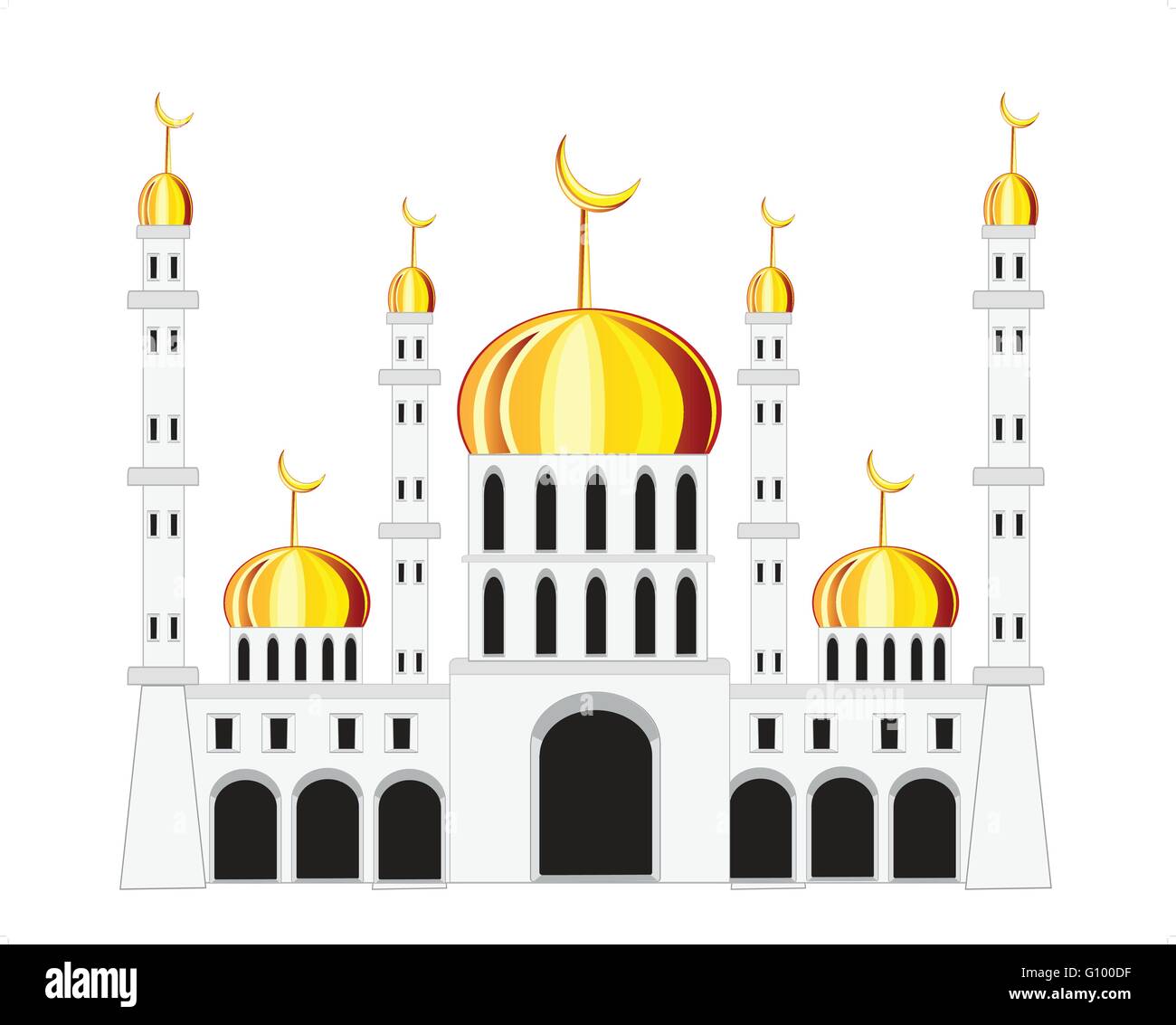 Vector illustration de l'immeuble mosquée sur fond blanc Illustration de Vecteur