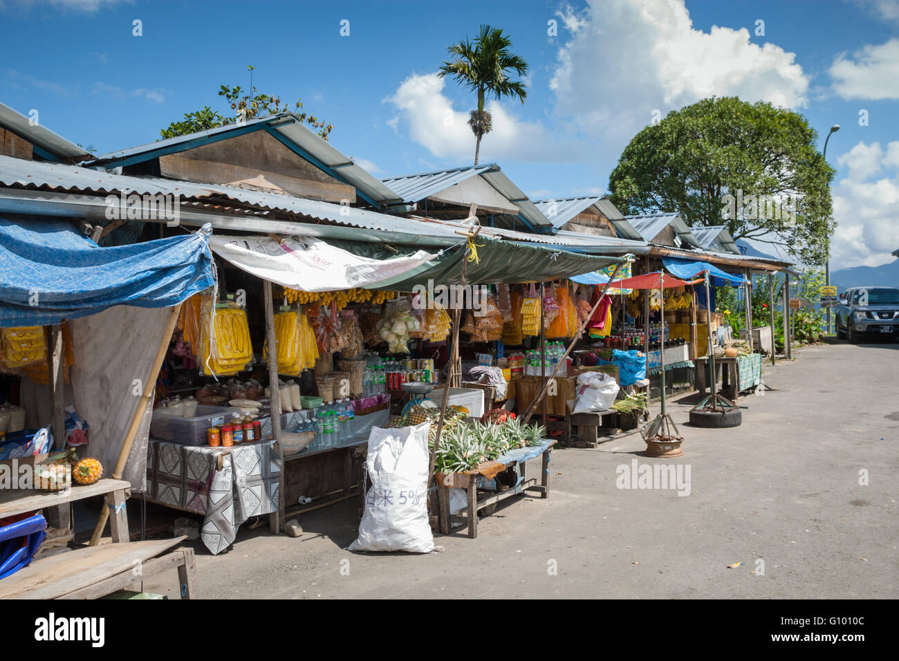 Marché de village en Nabalu, Sabah, Malaisie Bornéo du nord Banque D'Images