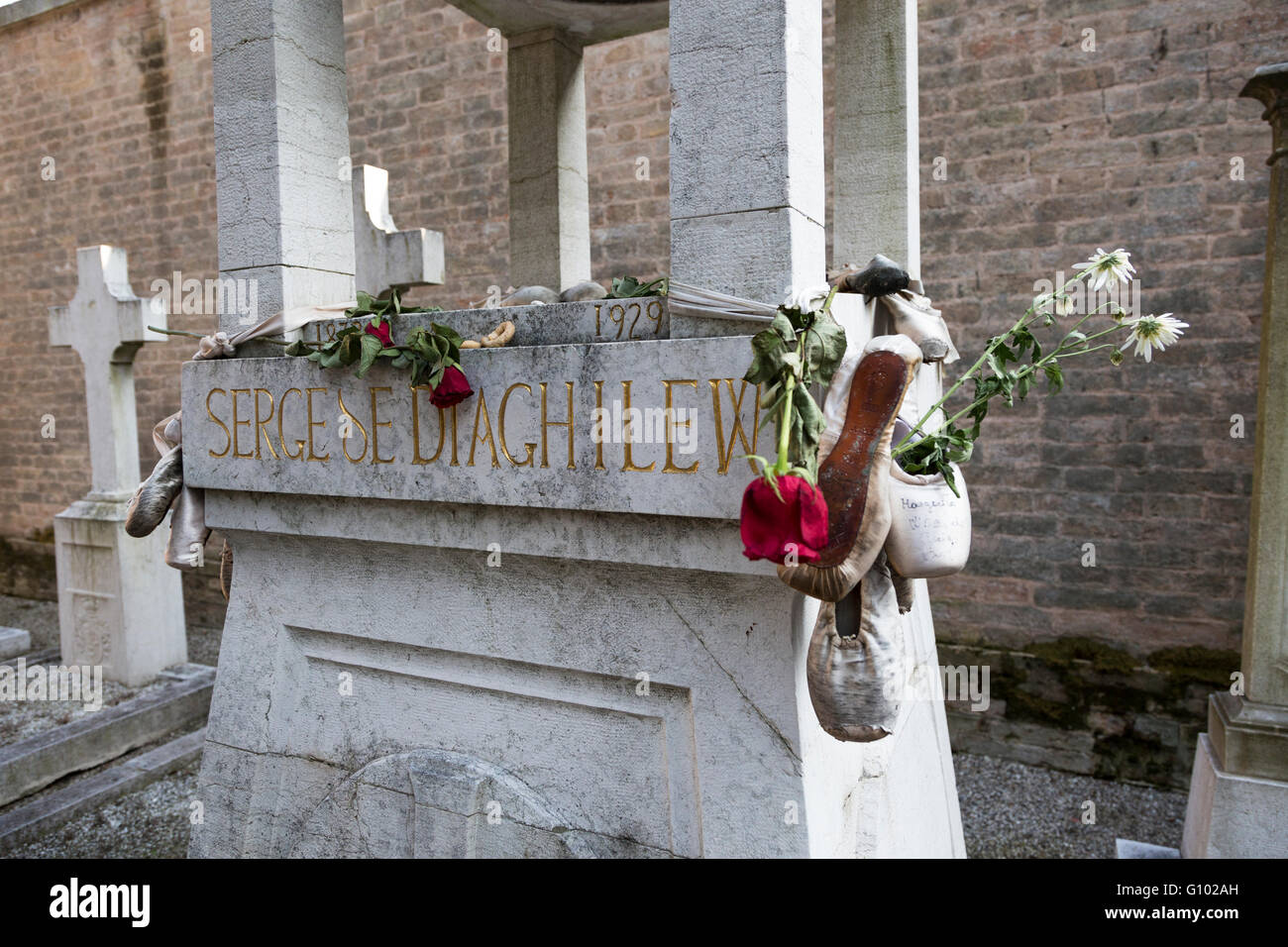 Prenez des Sergei Pawlowitsch Djagilew (Serge Diaghilev) auf der Insel San Michele, Venise, Italie Banque D'Images