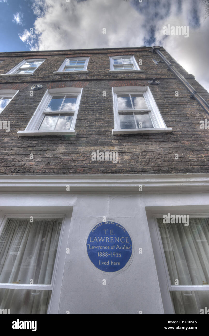 T.E Lawrence House, Londres. London Blue Plaque Banque D'Images