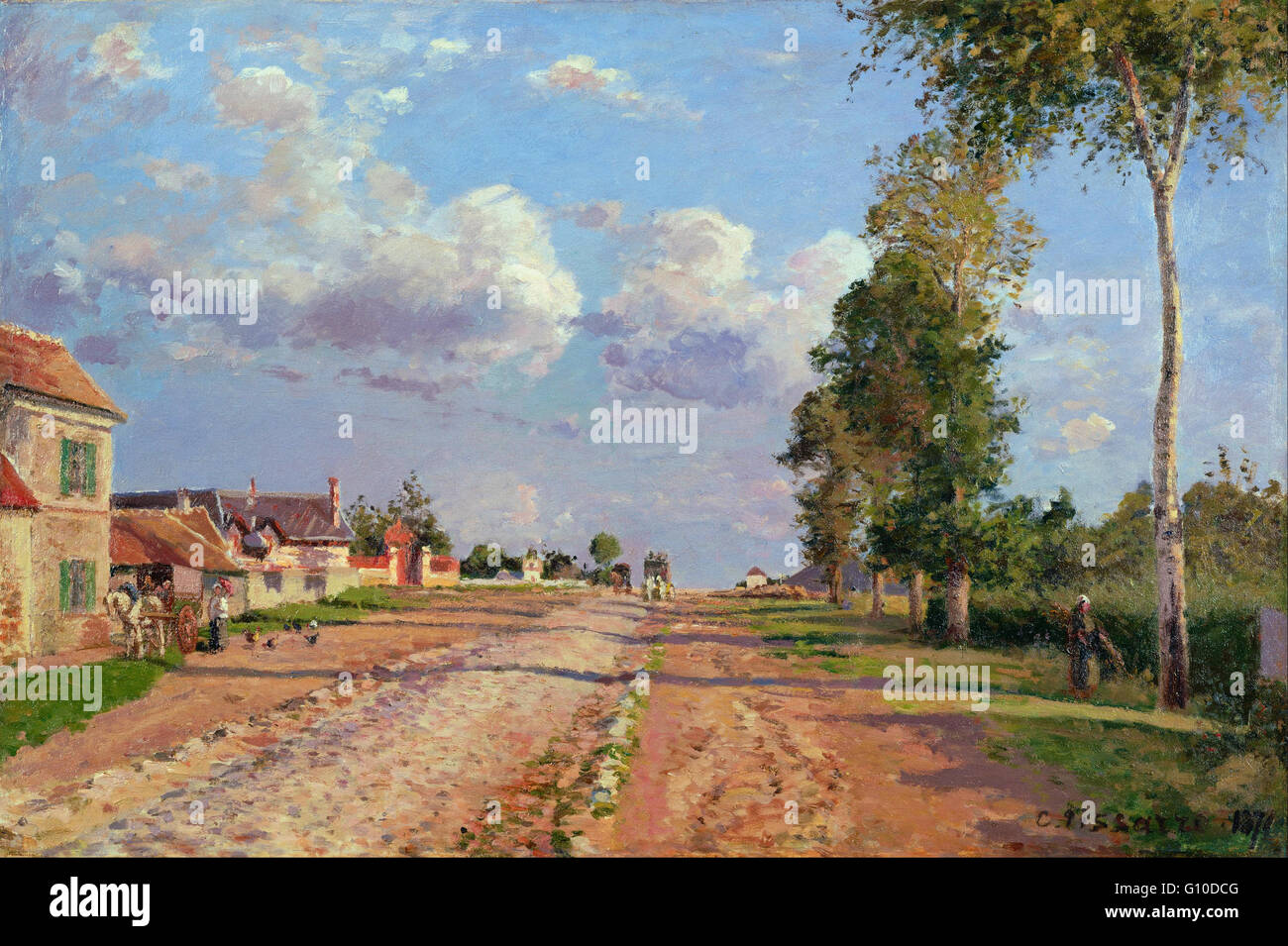 Camille Pissarro - Route de Versailles, Rocquencourt - Van Gogh Museum, Amsterdam Banque D'Images