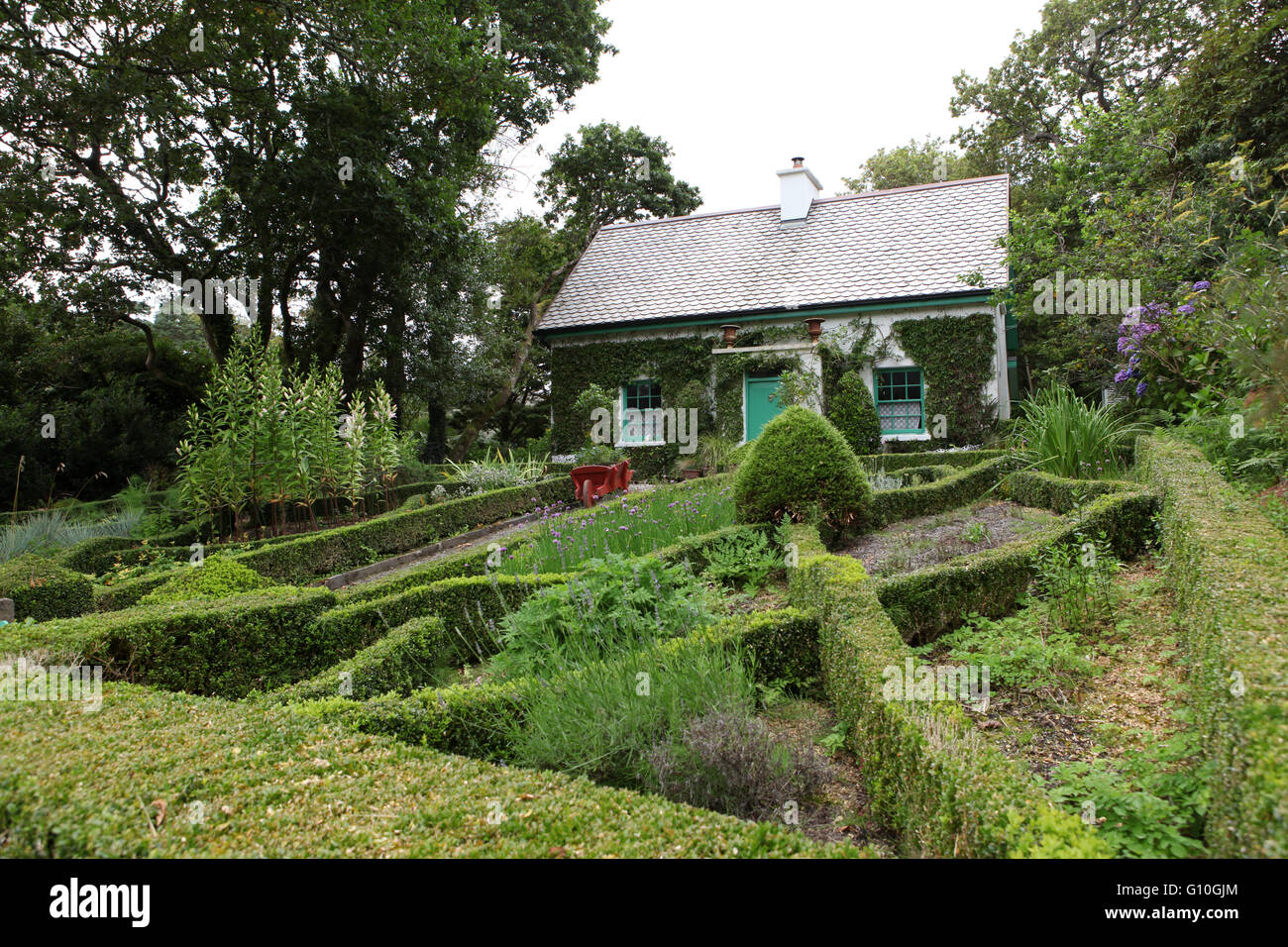 Les Jardiniers cottage, parc national de Glenveagh, Donegal, Irlande Banque D'Images