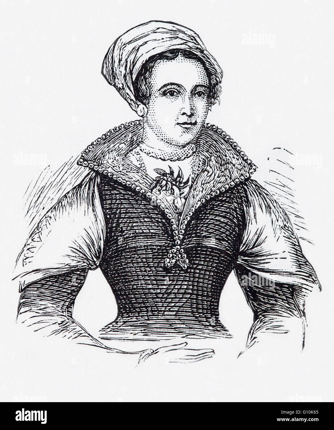 Lady Jane Grey, également connu sous le nom de l'Nine-Day reine, était un aristocrate anglais et monarque de facto de l'Angleterre du 10 juillet au 19 juillet 1553. L'arrière-petite-fille d'Henri VII à sa plus jeune fille, Mary Jane était un cousin une fois retiré d'Édouard VI. Banque D'Images