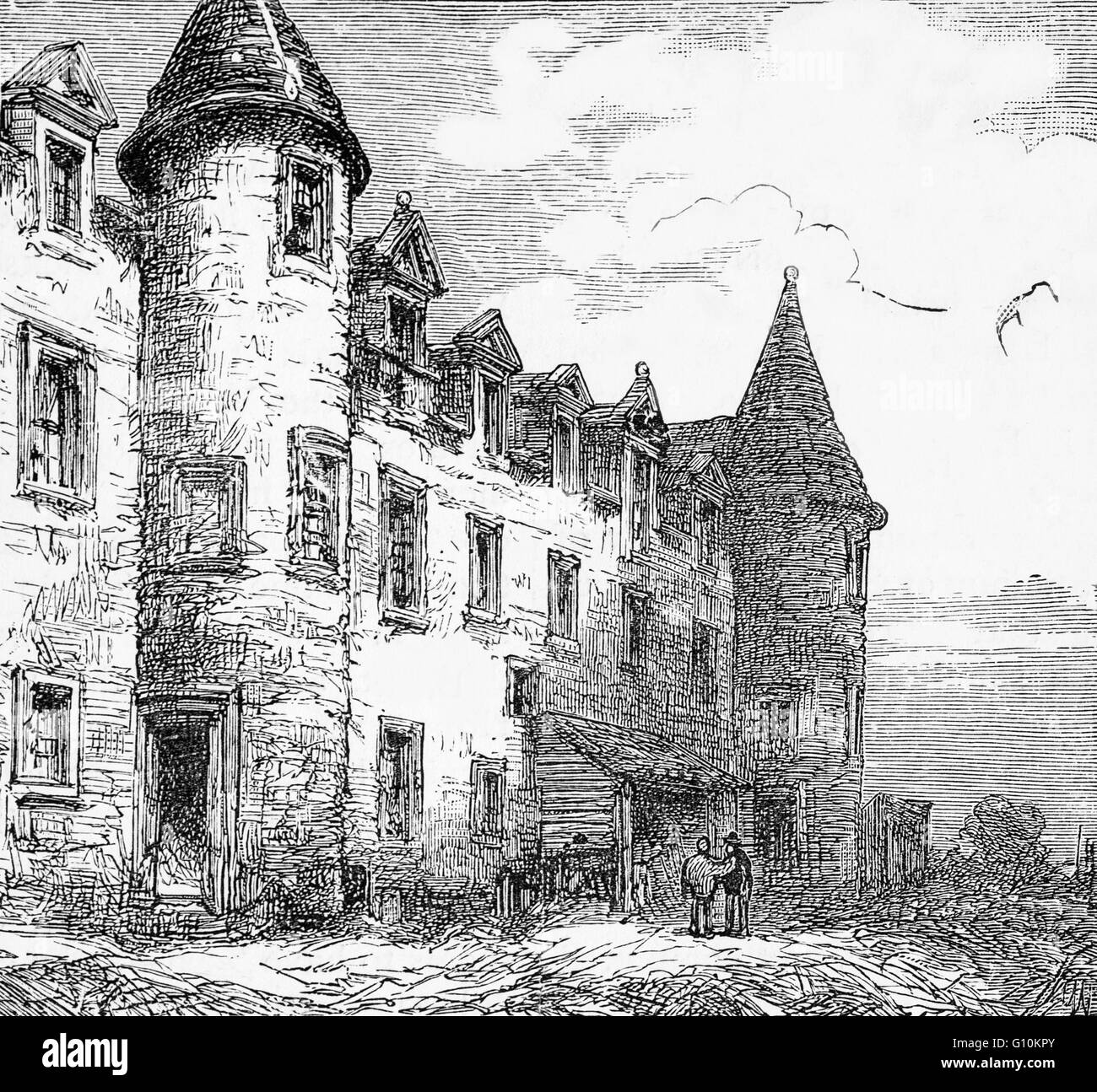 19e siècle sur le Quadrilatère de l'ancien collège, université de Glasgow, Ecosse Banque D'Images