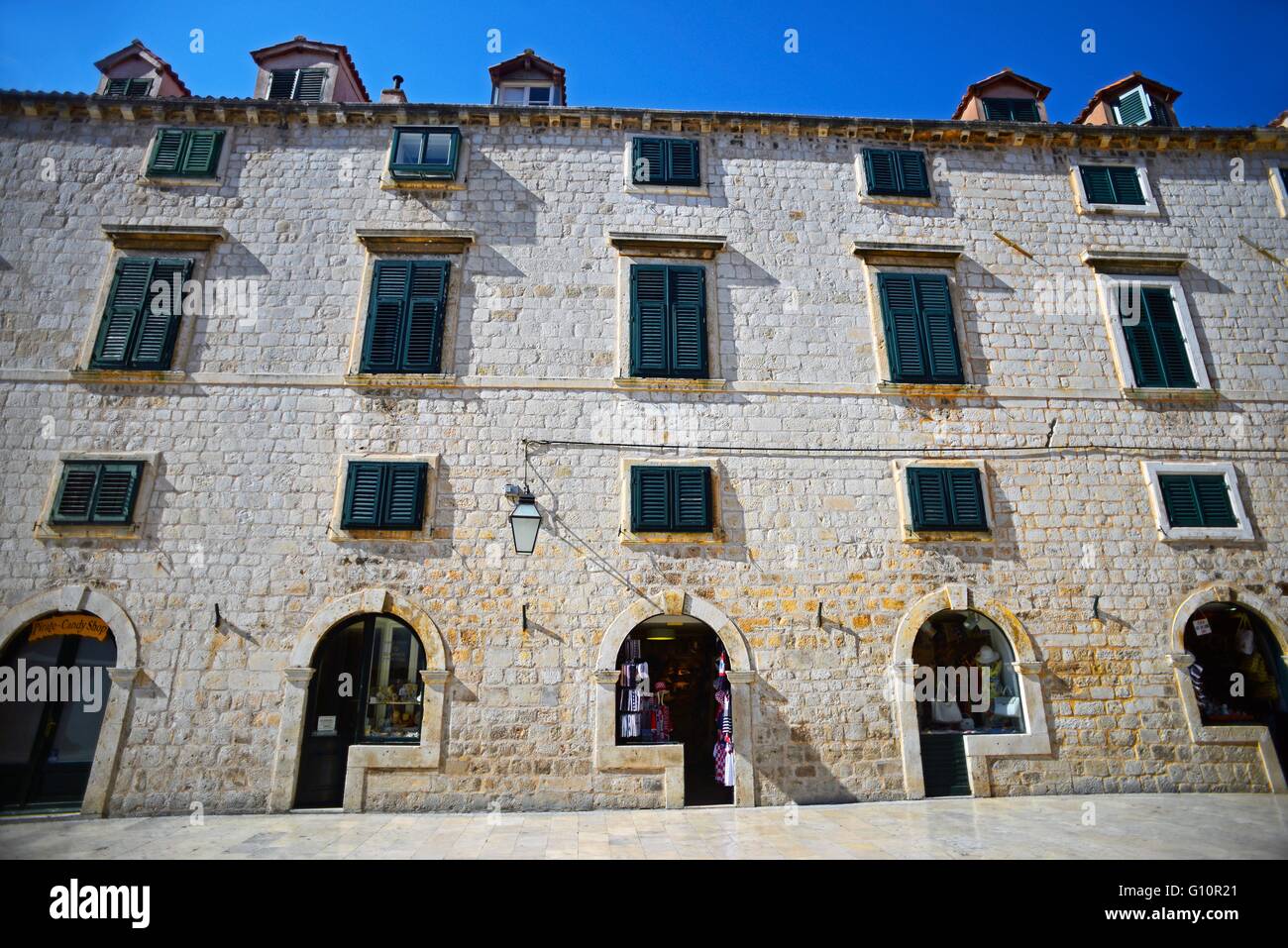 La rue principale stradun placa à Dubrovnik, Croatie Banque D'Images