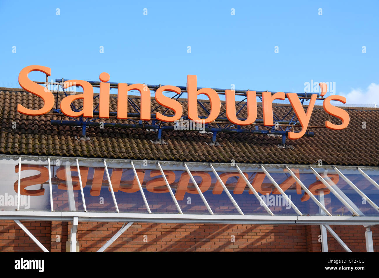 La publicité sur le toit Sainsbury's Banque D'Images