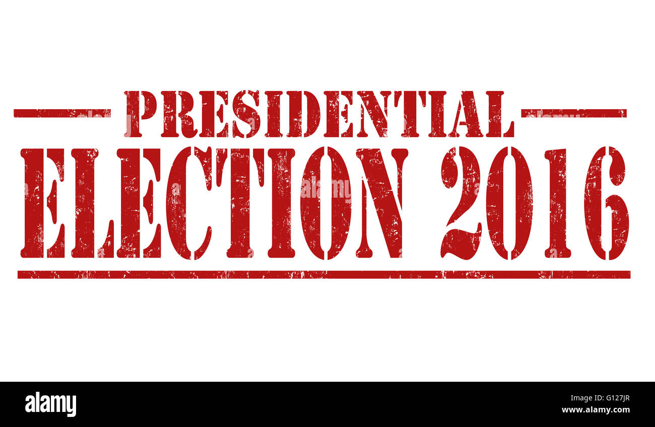 Élection Presideltial 2016 grunge tampons sur fond blanc, vector illustration Banque D'Images