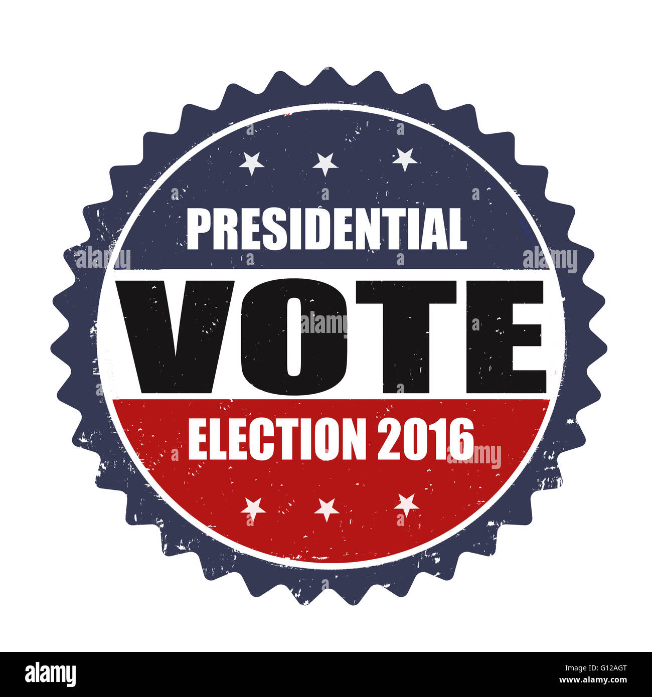 Élection présidentielle 2016 grunge tampons sur fond blanc, vector illustration Banque D'Images