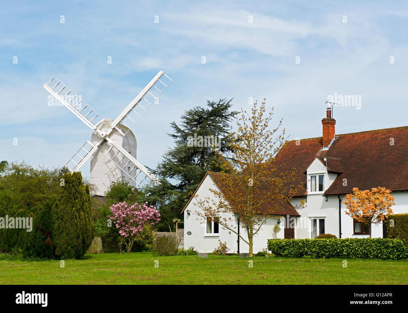 Moulin dans le village de Finchingfield, Essex, Angleterre, Royaume-Uni Banque D'Images