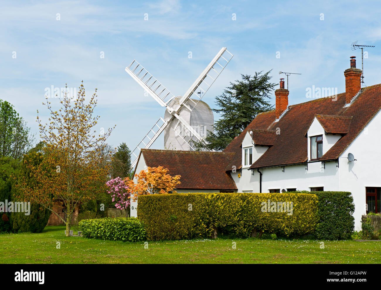 Moulin dans le village de Finchingfield, Essex, Angleterre, Royaume-Uni Banque D'Images