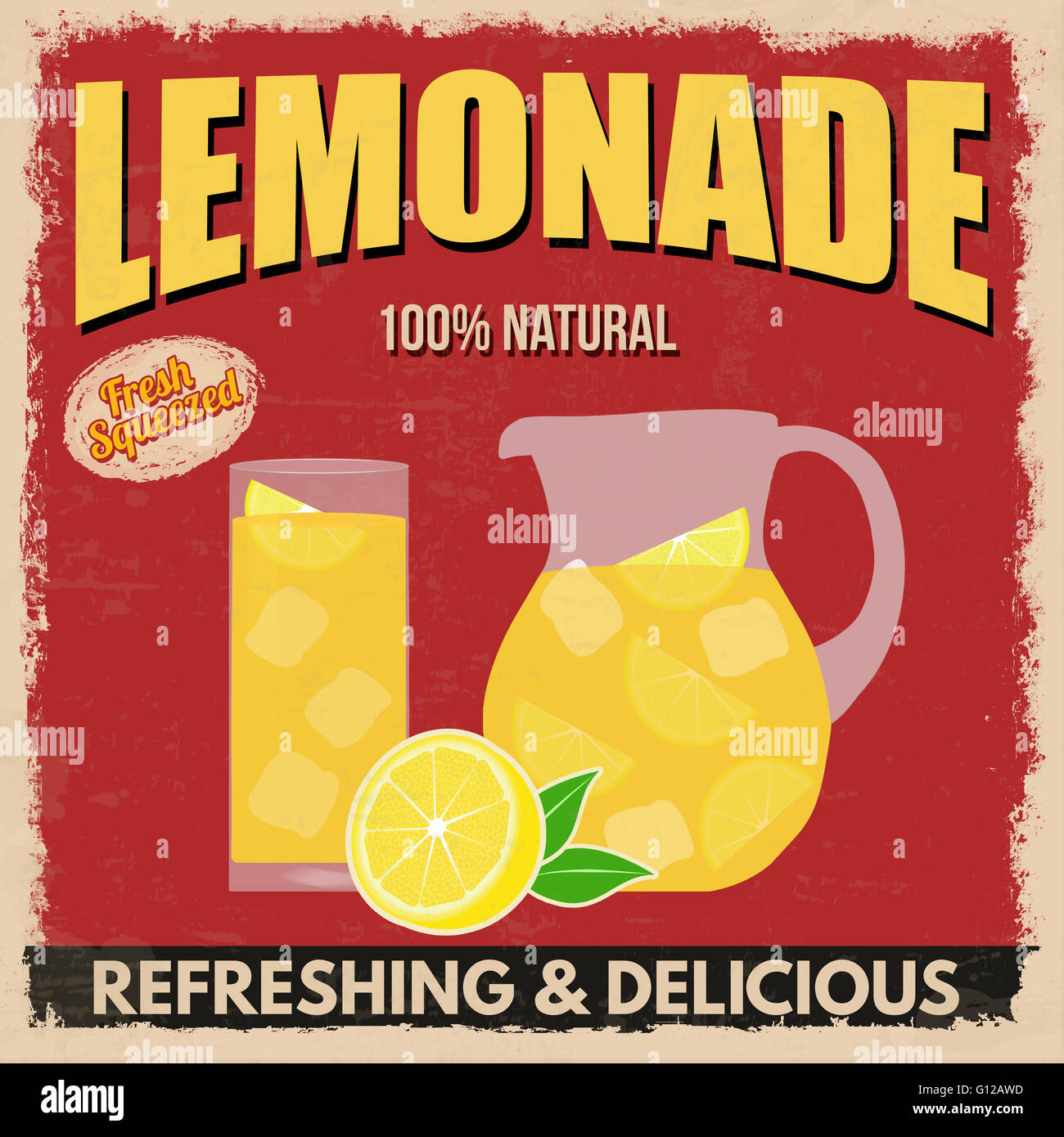 Lemonade vintage métal rouillé signe sur un fond blanc Banque D'Images