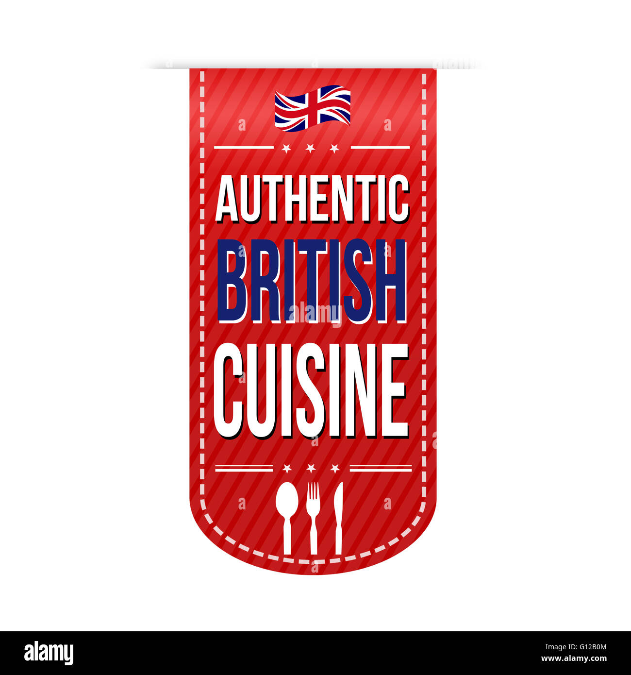 Une cuisine britannique authentique design de bannières sur un fond blanc, vector illustration Banque D'Images