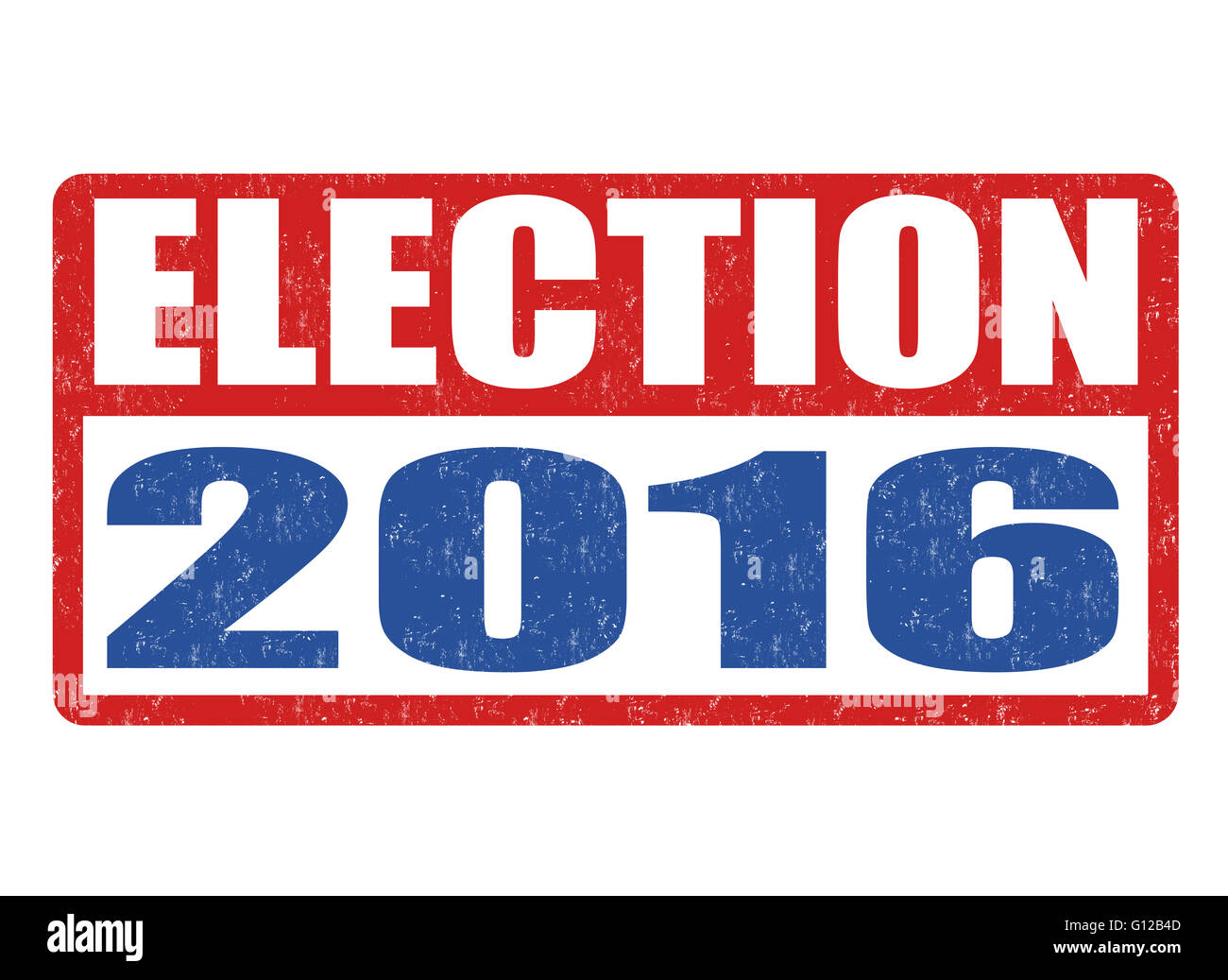 Élection 2016 grunge tampons sur fond blanc, vector illustration Banque D'Images