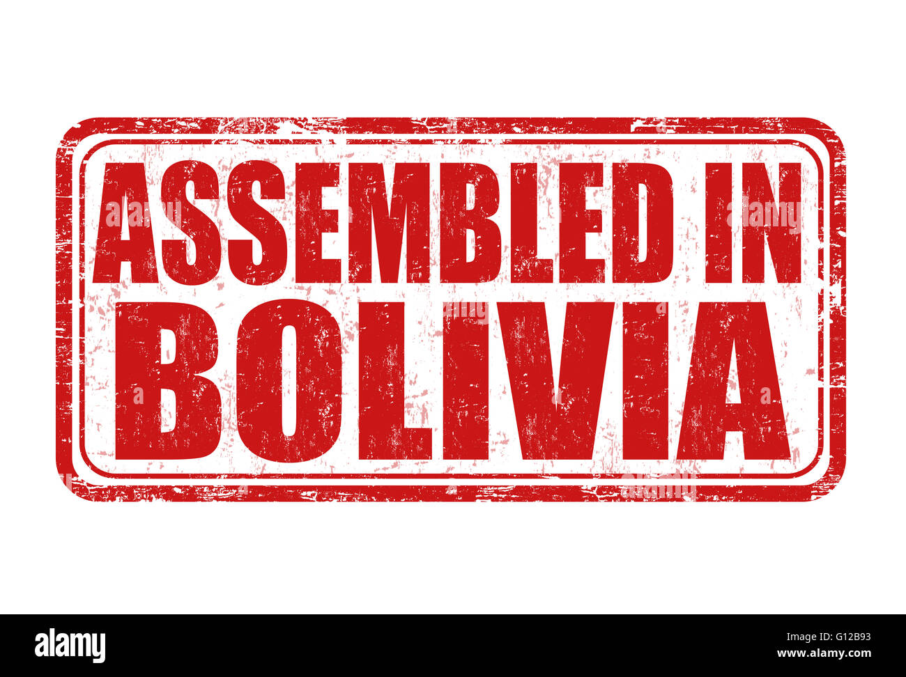 Assemblé en Bolivie grunge tampons sur fond blanc, vector illustration Banque D'Images
