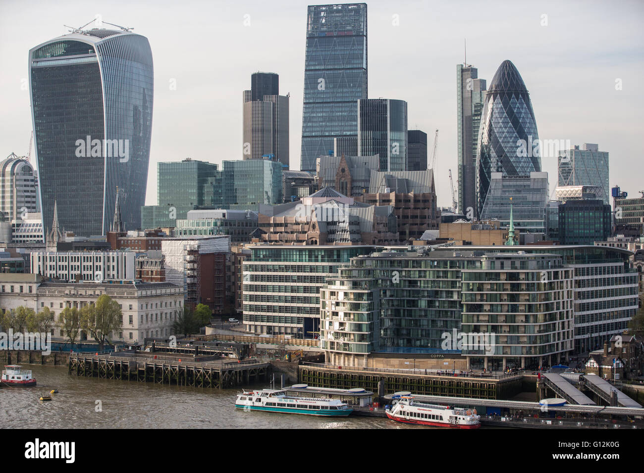 Londres, Royaume-Uni. 7 mai, 2016. La vue sur la ville de Londres à partir de l'Hôtel de Ville. Banque D'Images