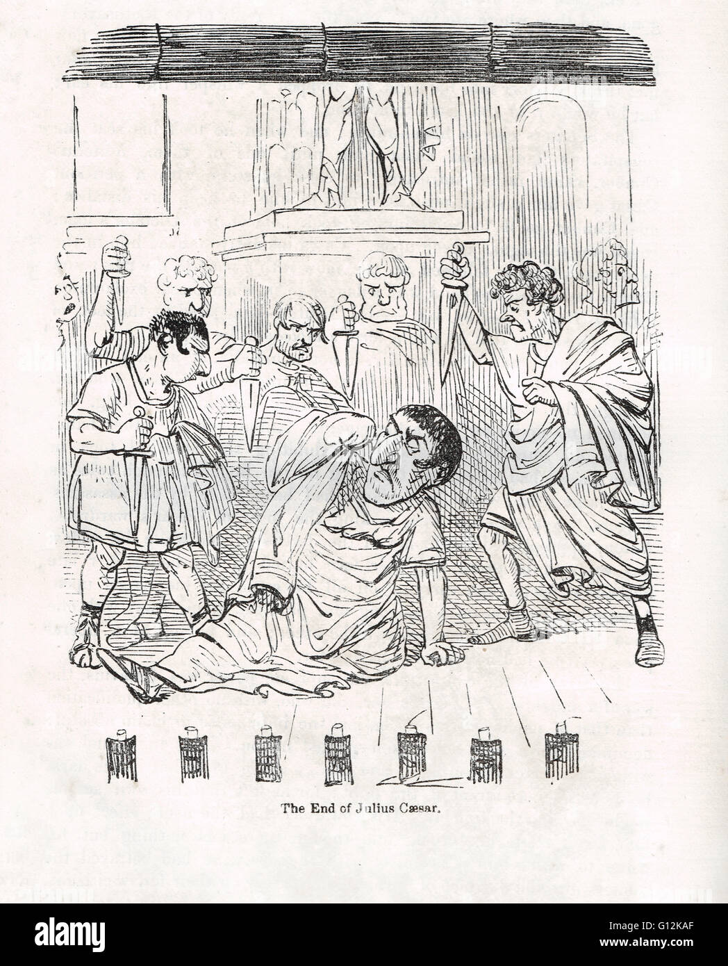 La mort de Jules César par John Leech Banque D'Images