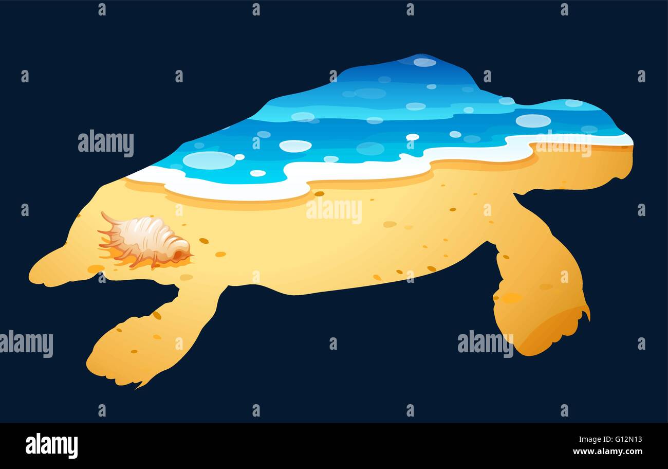 Sauver la faune thème avec illustration des tortues de mer Illustration de Vecteur