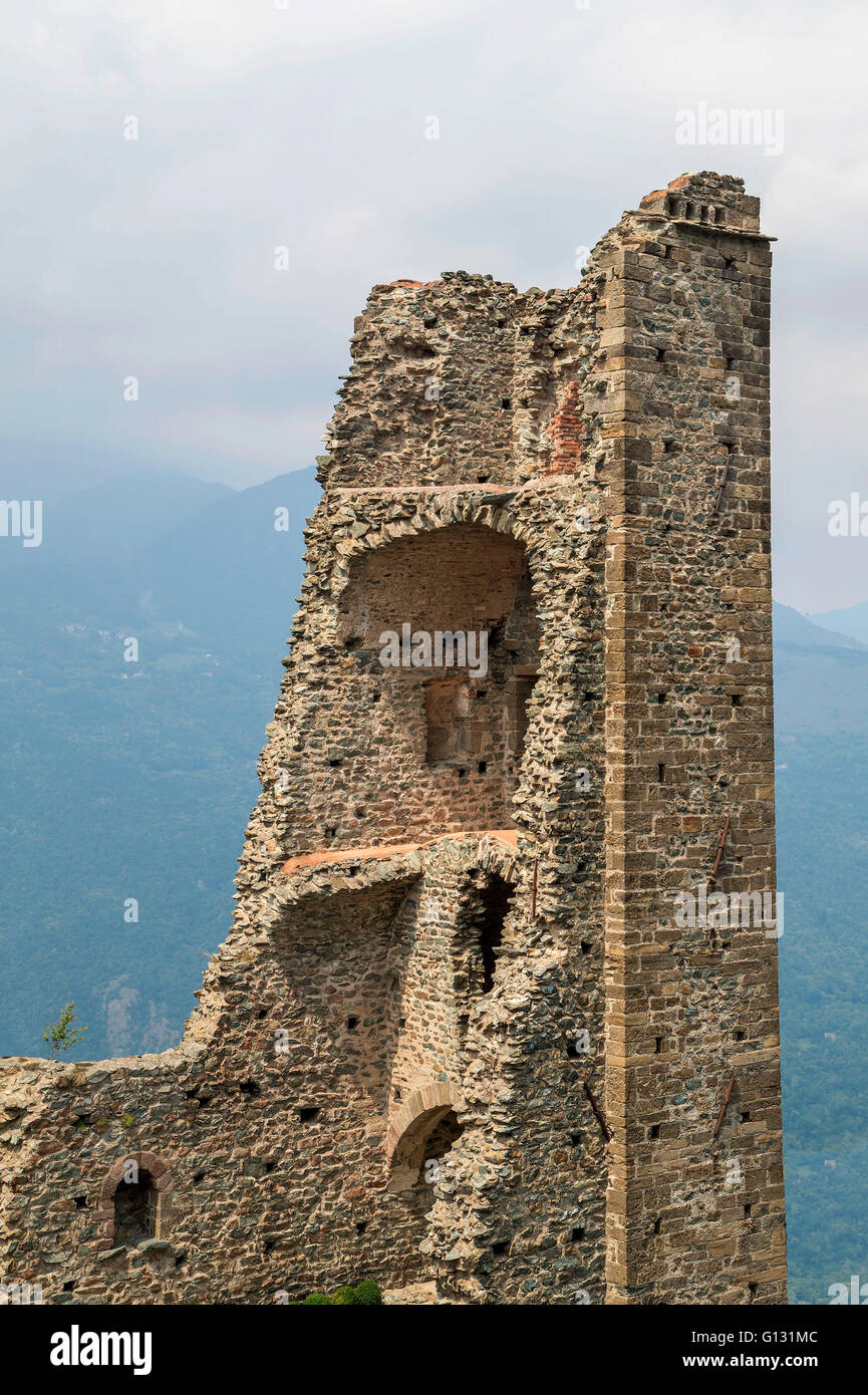 Torre di Bell Alda - Tour de la belle à l'AADL Sacra di San Michele (Saint Michael's Abbey),complexe religieux en Piémont Banque D'Images