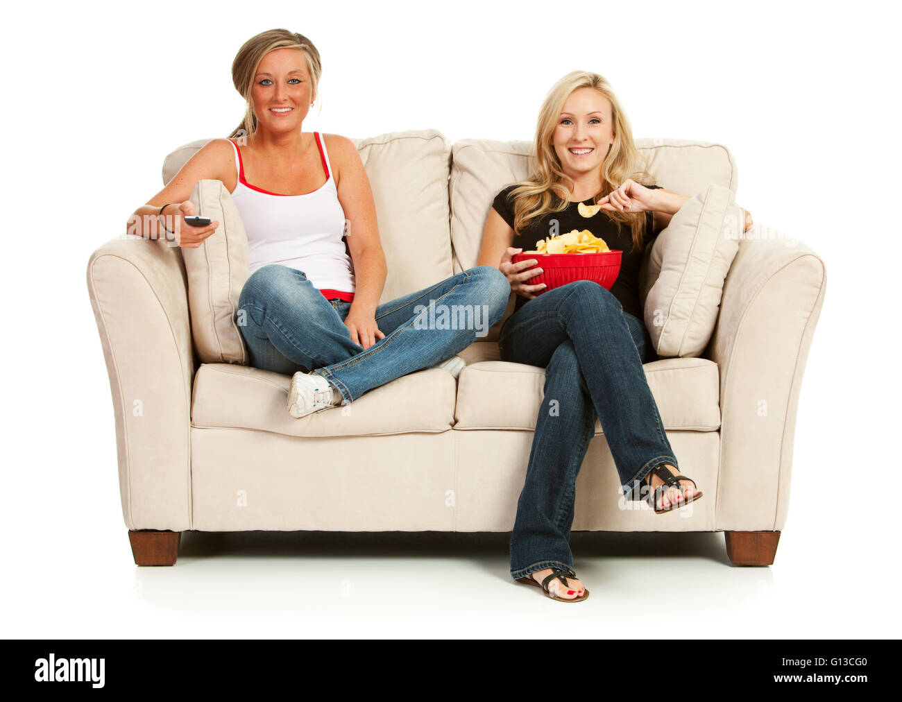 Isolé sur blanc, vaste série de sportifs, hommes et femmes, à regarder et à célébrer le baseball américain Banque D'Images