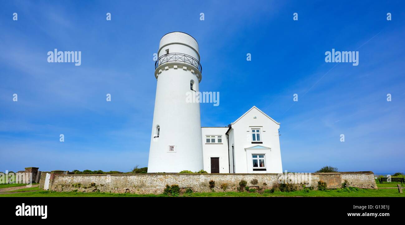 Le premier phare Old Hunstanton réflecteur parabolique qui a été construit ici en 1776 Norfolk England UK Banque D'Images