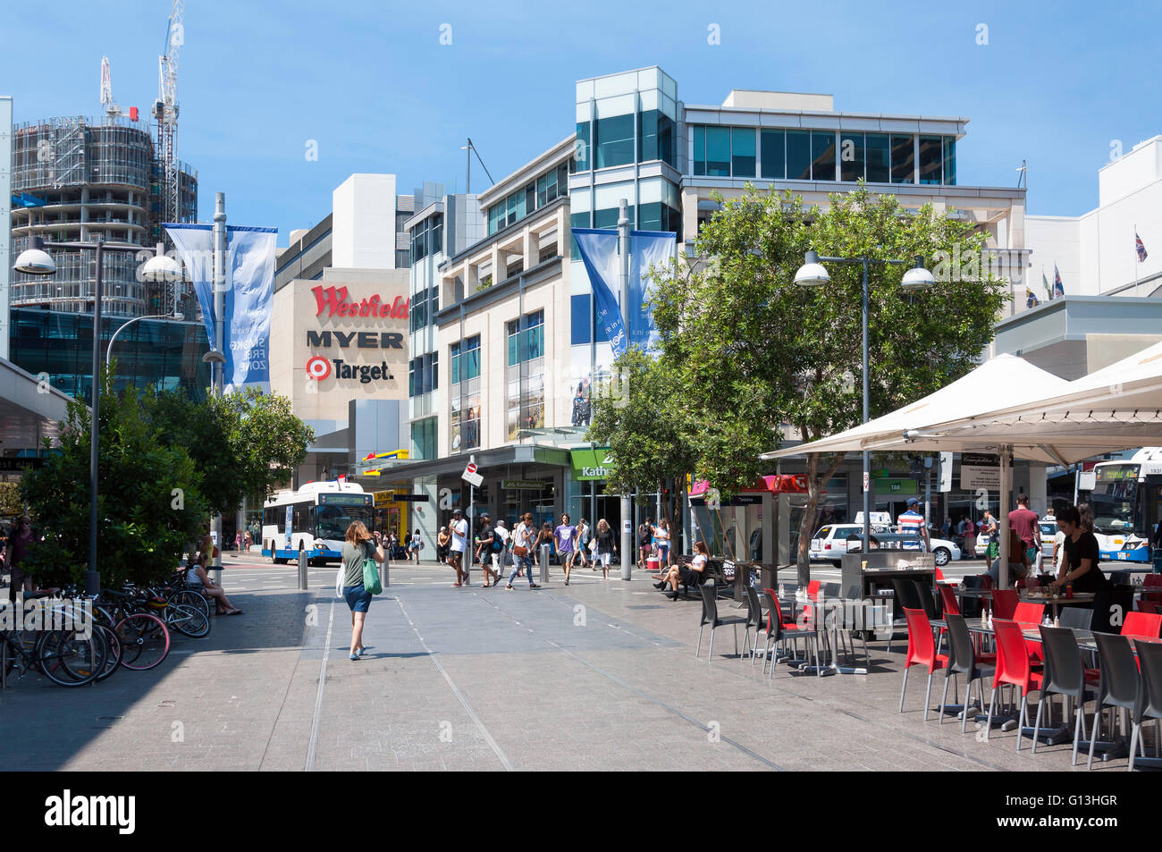 Zone piétonne Oxford Street, Bondi Junction, Sydney, New South Wales, Australia Banque D'Images