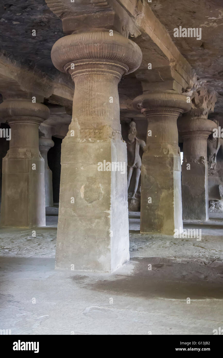 L'île d'Elephanta, Mumbai, Inde Banque D'Images