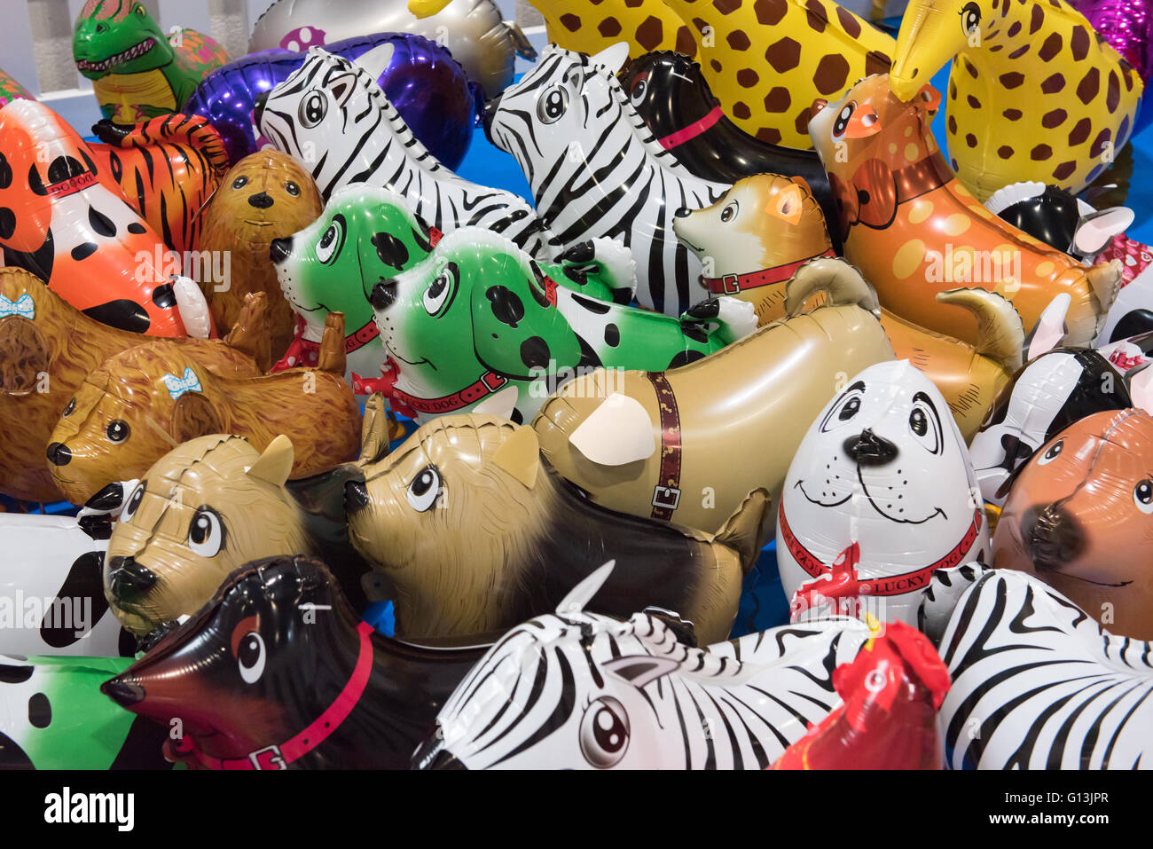 En forme de ballons gonflés à l'hélium des animaux à l'échelle nationale Pet Show au centre Excel 7 mai 2016 à Londres, Royaume-Uni Banque D'Images