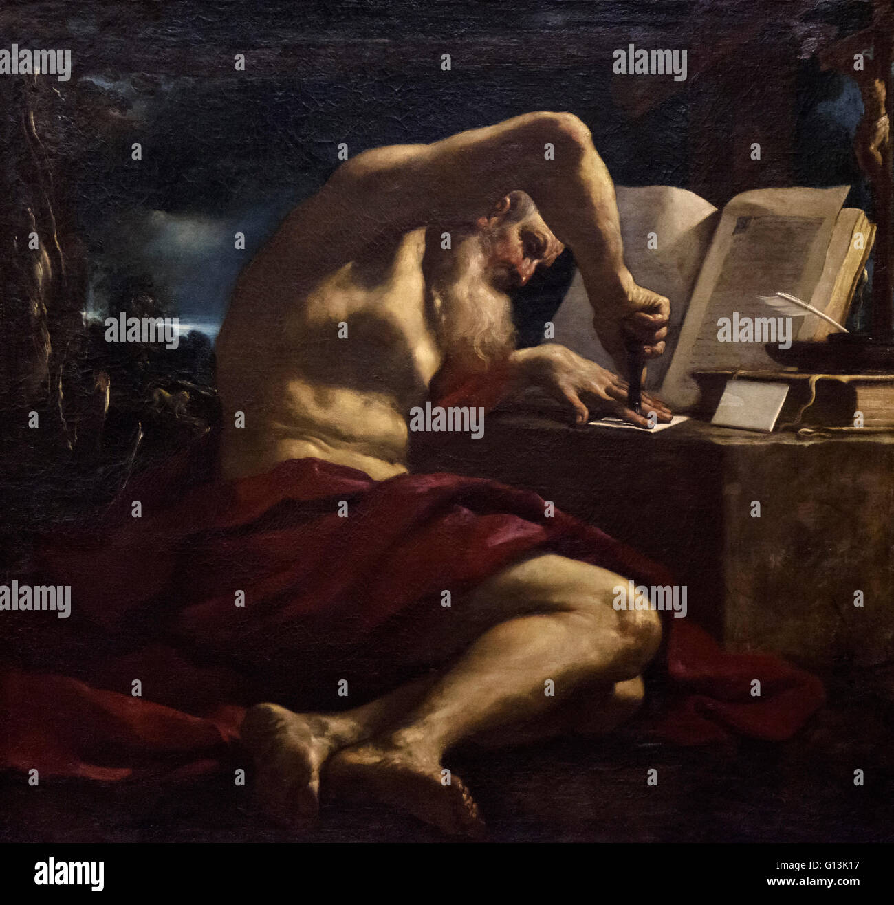 Guercino - Giovan Francesco Barbieri (1591-1666), Saint Jérôme pénitent joints une lettre Banque D'Images