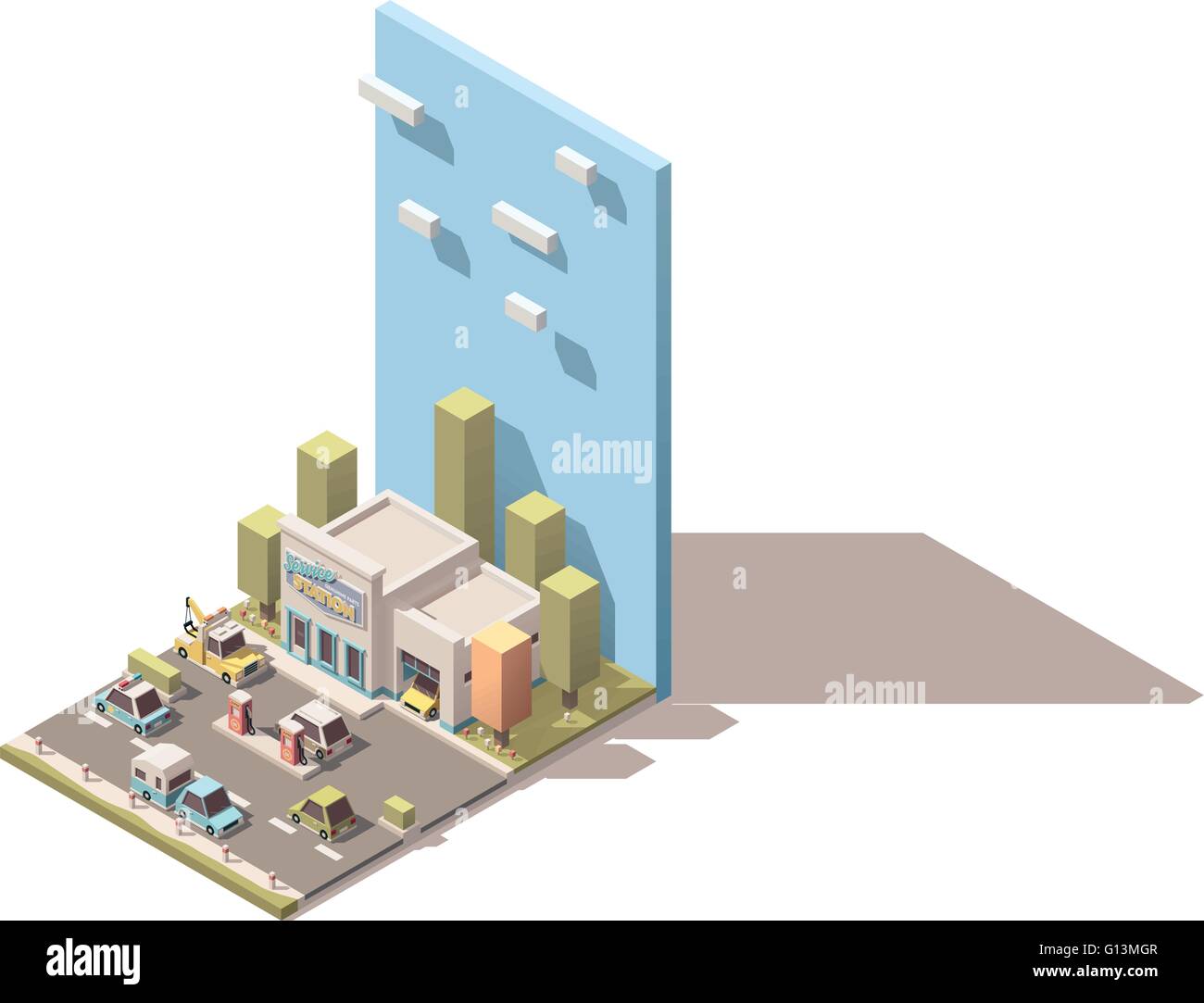 Service de voiture isométrique vectoriel Illustration de Vecteur