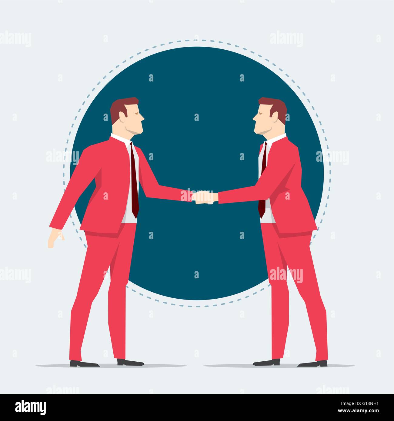 Des hommes d'affaires de costume rouge. Vector illustration style plat. Illustration de Vecteur