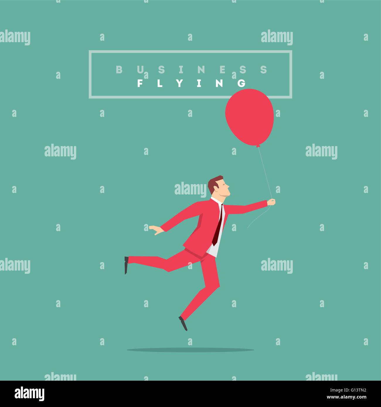 Homme d'affaires en costume rouge. Vector illustration style plat. Illustration de Vecteur